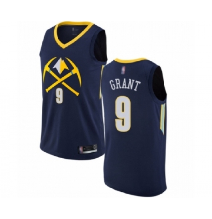 Men's Denver Nuggets #9 Jerami Grant Authentic Navy Blue Basketball Jersey - City Edition