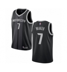 Men's Detroit Pistons #7 Thon Maker Authentic Black Basketball Jersey - City Edition