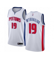 Men's Detroit Pistons #19 Sviatoslav Mykhailiuk Authentic White Basketball Jersey - Association Edition