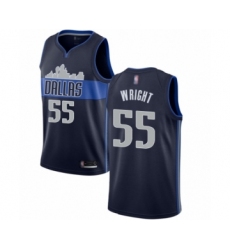 Men's Dallas Mavericks #55 Delon Wright Authentic Navy Blue Basketball Jersey Statement Edition