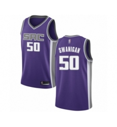 Men's Sacramento Kings #50 Caleb Swanigan Authentic Purple Basketball Jersey - Icon Edition