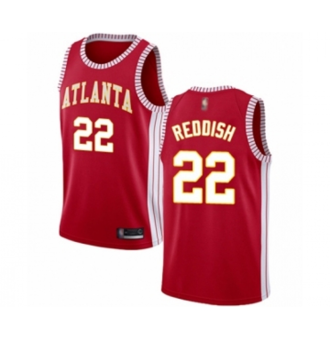 Men's Atlanta Hawks #22 Cam Reddish Authentic Red Basketball Jersey Statement Edition