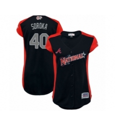 Women's Atlanta Braves #40 Mike Soroka Authentic Navy Blue National League 2019 Baseball All-Star Jersey