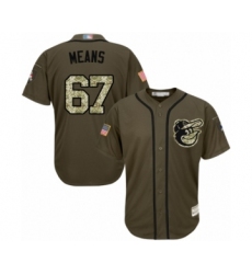 Men's Baltimore Orioles #67 John Means Authentic Green Salute to Service Baseball Jersey