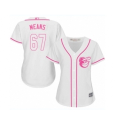 Women's Baltimore Orioles #67 John Means Authentic White Fashion Cool Base Baseball Jersey