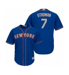 Men's New York Mets #7 Marcus Stroman Replica Royal Blue Alternate Road Cool Base Baseball Jersey
