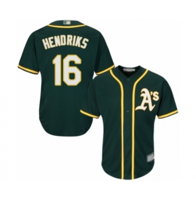 Youth Oakland Athletics #16 Liam Hendriks Authentic Green Alternate 1 Cool Base Baseball Jersey