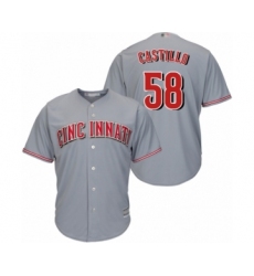 Youth Cincinnati Reds #58 Luis Castillo Authentic Grey Road Cool Base Baseball Jersey