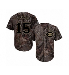 Youth Cincinnati Reds #15 Nick Senzel Authentic Camo Realtree Collection Flex Base Baseball Jersey
