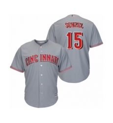 Youth Cincinnati Reds #15 Nick Senzel Authentic Grey Road Cool Base Baseball Jersey