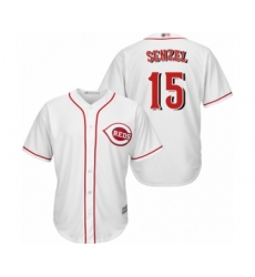 Youth Cincinnati Reds #15 Nick Senzel Authentic White Home Cool Base Baseball Jersey