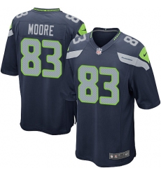 Men's Nike Seattle Seahawks #83 David Moore Game Navy Blue Team Color NFL Jersey