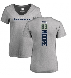 NFL Women's Nike Seattle Seahawks #83 David Moore Ash Backer T-Shirt