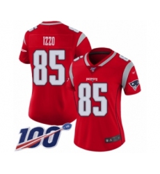 Women's New England Patriots #85 Ryan Izzo Limited Red Inverted Legend 100th Season Football Jersey