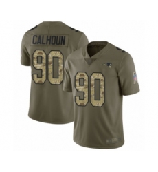 Youth New England Patriots #90 Shilique Calhoun Limited Olive Camo 2017 Salute to Service Football Jersey
