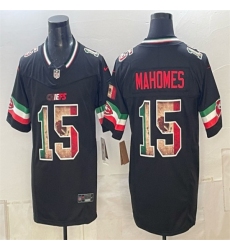 Men's Kansas City Chiefs #15 Patrick Mahomes Black F.U.S.E. Mexico Vapor Untouchable Limited Stitched Football Jersey
