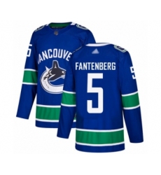 Men's Vancouver Canucks #5 Oscar Fantenberg Authentic Blue Home Hockey Jersey