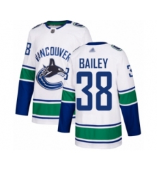 Youth Vancouver Canucks #38 Justin Bailey Authentic White Away Hockey Jersey