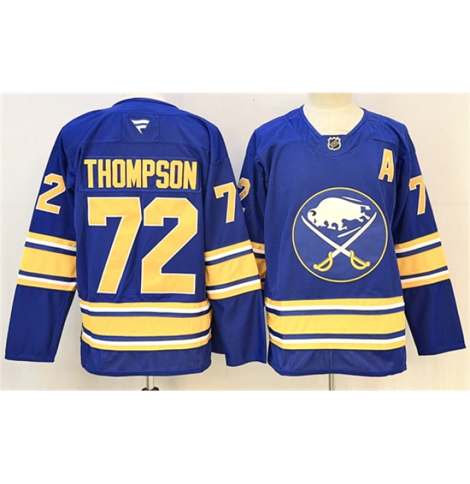 Men's Buffalo Sabres #72 Tage Thompson Blue 2024-25 With A Stitched Jersey