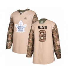 Men's Toronto Maple Leafs #8 Jake Muzzin Authentic Camo Veterans Day Practice Hockey Jersey
