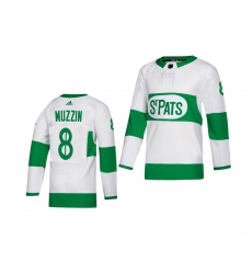 Youth Adidas Toronto Maple Leafs #8 Jake Muzzin White 2019 St. Patrick's Day Authentic Player Stitched NHL Jersey