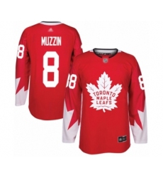 Youth Toronto Maple Leafs #8 Jake Muzzin Authentic Red Alternate Hockey Jersey