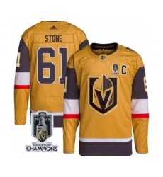 Men's Vegas Golden Knights #61 Mark Stone Gold 2023 Stanley Cup Champions Stitched Jersey