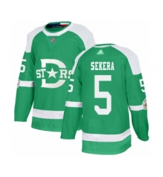 Youth Dallas Stars #5 Andrej Sekera Authentic Green 2020 Winter Classic Hockey Jersey