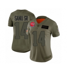 Women's New England Patriots #14 Mohamed Sanu Sr Limited Olive 2019 Salute to Service Football Jersey