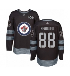 Men's Winnipeg Jets #88 Nathan Beaulieu Authentic Black 1917-2017 100th Anniversary Hockey Jersey