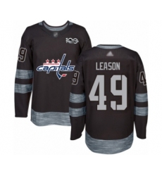 Men's Washington Capitals #49 Brett Leason Authentic Black 1917-2017 100th Anniversary Hockey Jersey