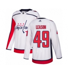 Youth Washington Capitals #49 Brett Leason Authentic White Away Hockey Jersey