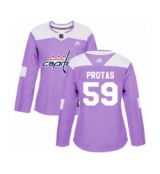 Women's Washington Capitals #59 Aliaksei Protas Authentic Purple Fights Cancer Practice Hockey Jersey