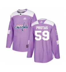 Youth Washington Capitals #59 Aliaksei Protas Authentic Purple Fights Cancer Practice Hockey Jersey