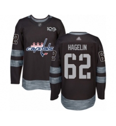 Men's Washington Capitals #62 Carl Hagelin Authentic Black 1917-2017 100th Anniversary Hockey Jersey