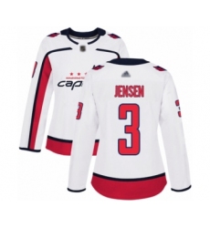 Women's Washington Capitals #3 Nick Jensen Authentic White Away Hockey Jersey