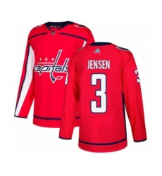 Youth Washington Capitals #3 Nick Jensen Authentic Red Home Hockey Jersey