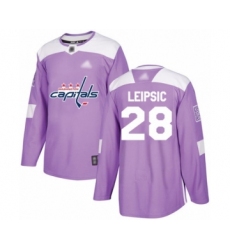 Men's Washington Capitals #28 Brendan Leipsic Authentic Purple Fights Cancer Practice Hockey Jersey
