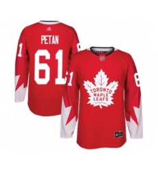 Men's Toronto Maple Leafs #61 Nic Petan Authentic Red Alternate Hockey Jersey