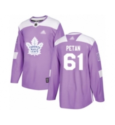 Youth Toronto Maple Leafs #61 Nic Petan Authentic Purple Fights Cancer Practice Hockey Jersey