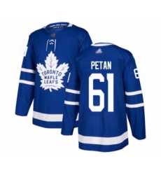Youth Toronto Maple Leafs #61 Nic Petan Authentic Royal Blue Home Hockey Jersey