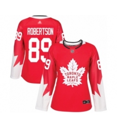 Women's Toronto Maple Leafs #89 Nicholas Robertson Authentic Red Alternate Hockey Jersey