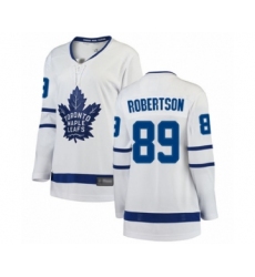 Women's Toronto Maple Leafs #89 Nicholas Robertson Authentic White Away Fanatics Branded Breakaway Hockey Jersey