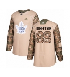 Youth Toronto Maple Leafs #89 Nicholas Robertson Authentic Camo Veterans Day Practice Hockey Jersey