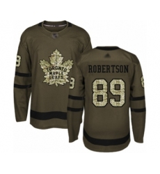 Youth Toronto Maple Leafs #89 Nicholas Robertson Authentic Green Salute to Service Hockey Jersey