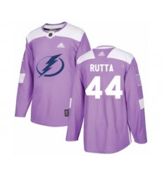Men's Tampa Bay Lightning #44 Jan Rutta Authentic Purple Fights Cancer Practice Hockey Jersey