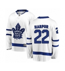 Men's Toronto Maple Leafs #22 Ben Harpur Authentic White Away Fanatics Branded Breakaway Hockey Jersey