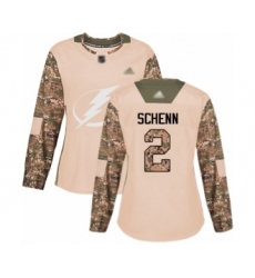 Women's Tampa Bay Lightning #2 Luke Schenn Authentic Camo Veterans Day Practice Hockey Jersey