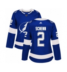 Women's Tampa Bay Lightning #2 Luke Schenn Authentic Royal Blue Home Hockey Jersey