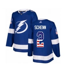 Youth Tampa Bay Lightning #2 Luke Schenn Authentic Blue USA Flag Fashion Hockey Jersey